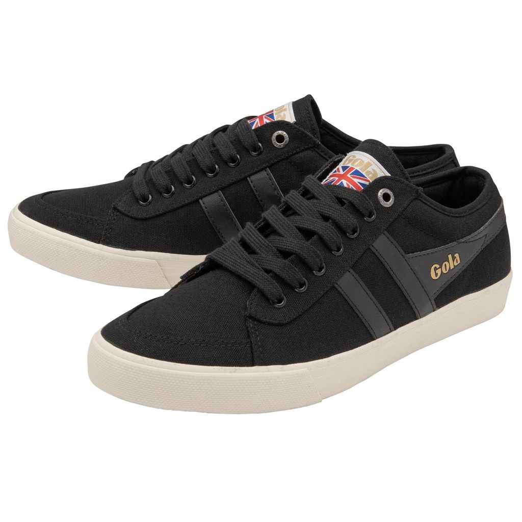 Gola Vegan Classics Comet Plimsoll Sneakers Negras Negras Blancas Colombia | 047ATWDZB