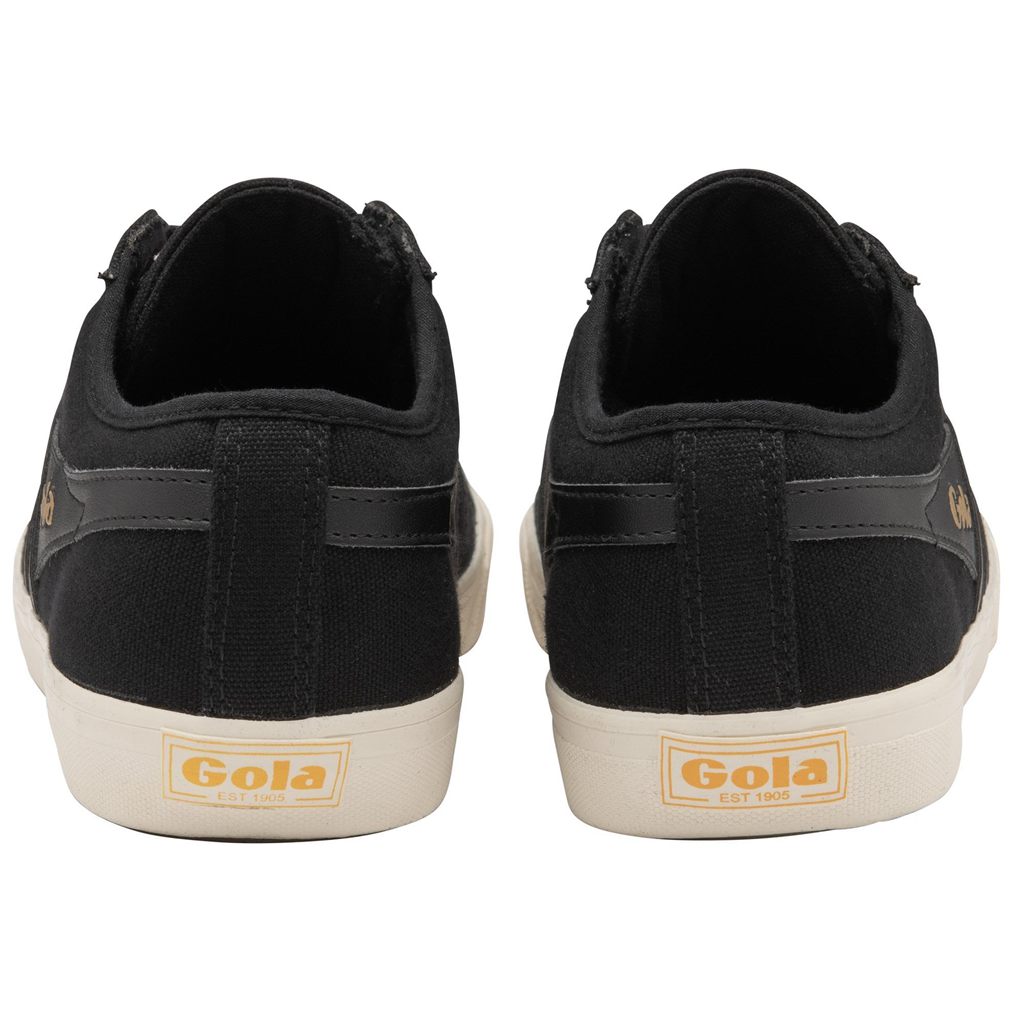 Gola Vegan Classics Comet Plimsoll Sneakers Negras Negras Blancas Colombia | 047ATWDZB