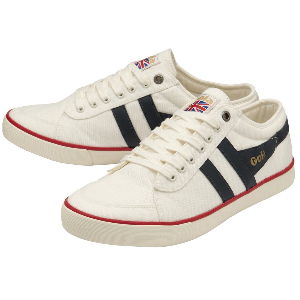 Gola Vegan Classics Comet Plimsoll Sneakers Blancas Azul Marino Rojas Colombia | 967TAVDIO