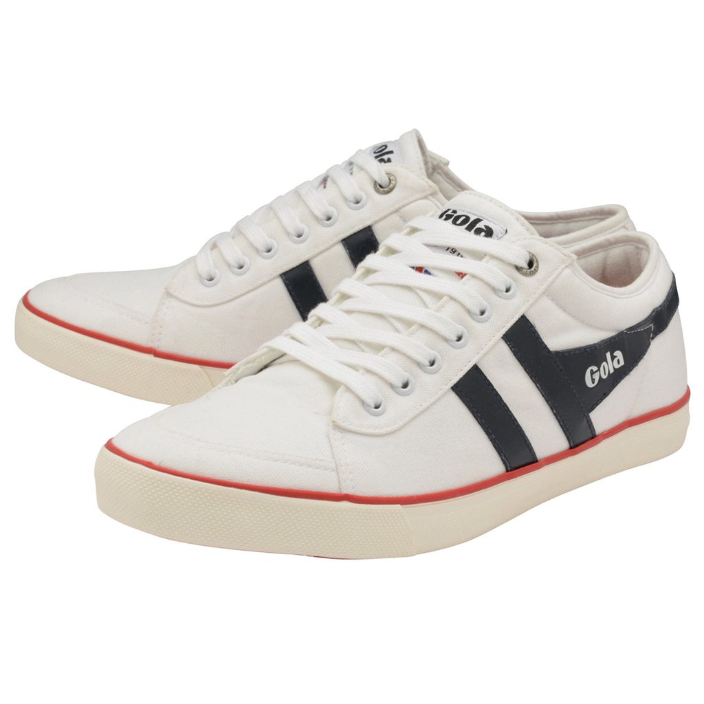 Gola Vegan Classics Comet Plimsoll Sneakers Blancas Azul Marino Rojas Colombia | 350PKBTJS