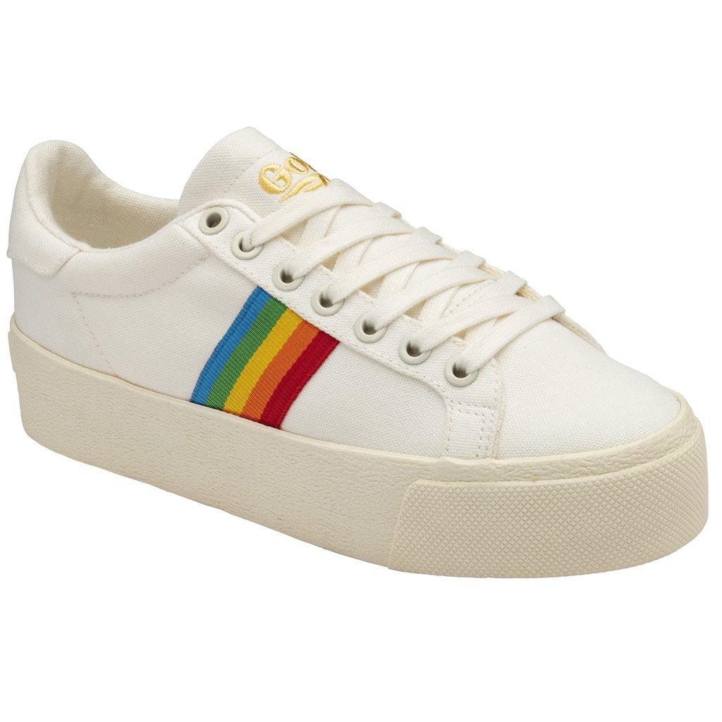 Gola Vegan Classics Orchid Platform Rainbow Shoes Blancas Colombia | 156MLXQZS