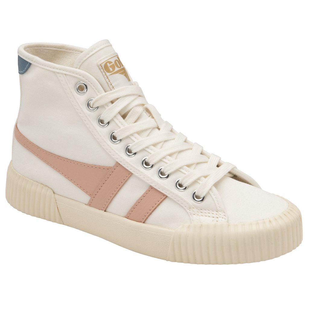 Gola Vegan Classics Rally High Plimsoll Sneakers Blancas Rosas Colombia | 840MFZWLX