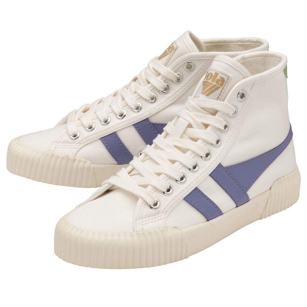 Gola Vegan Classics Rally High Plimsoll Sneakers Blancas Lavanda Verde Colombia | 051TQADPO
