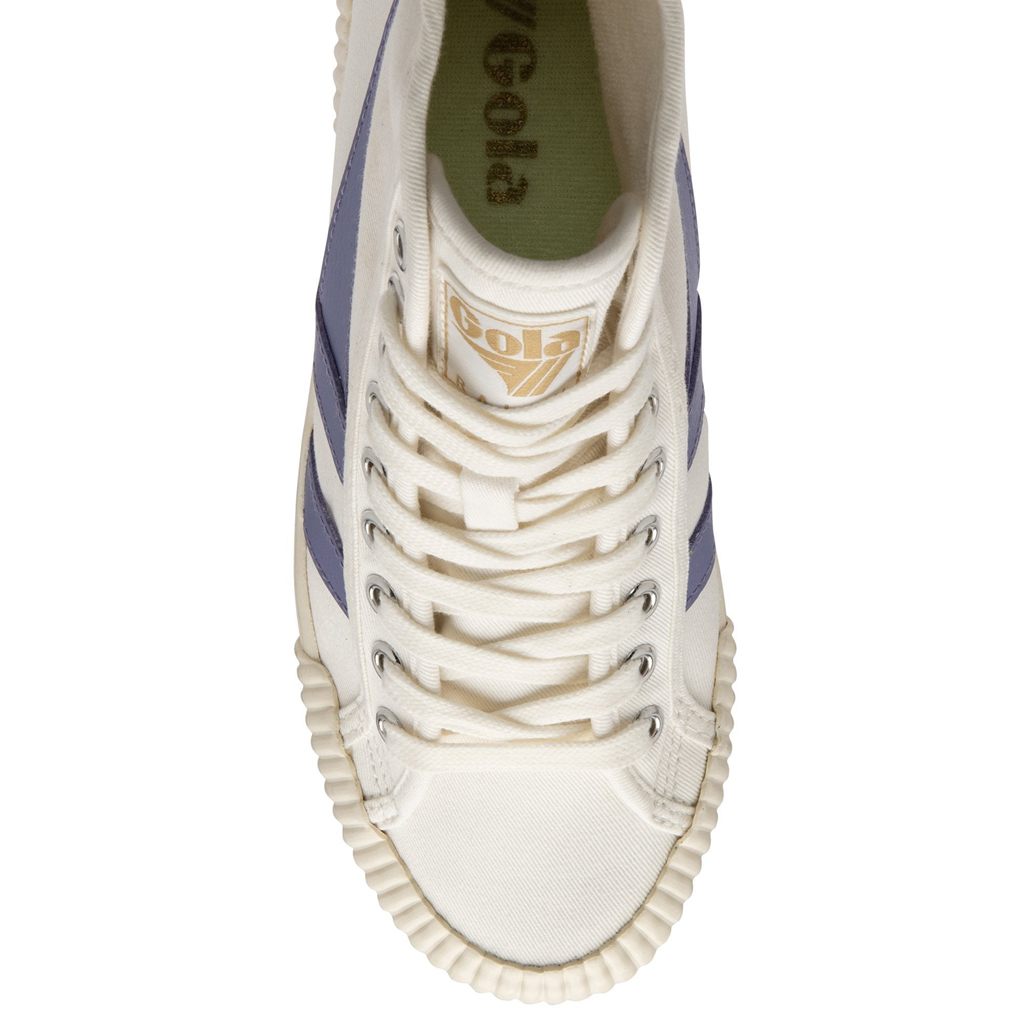 Gola Vegan Classics Rally High Plimsoll Sneakers Blancas Lavanda Verde Colombia | 051TQADPO