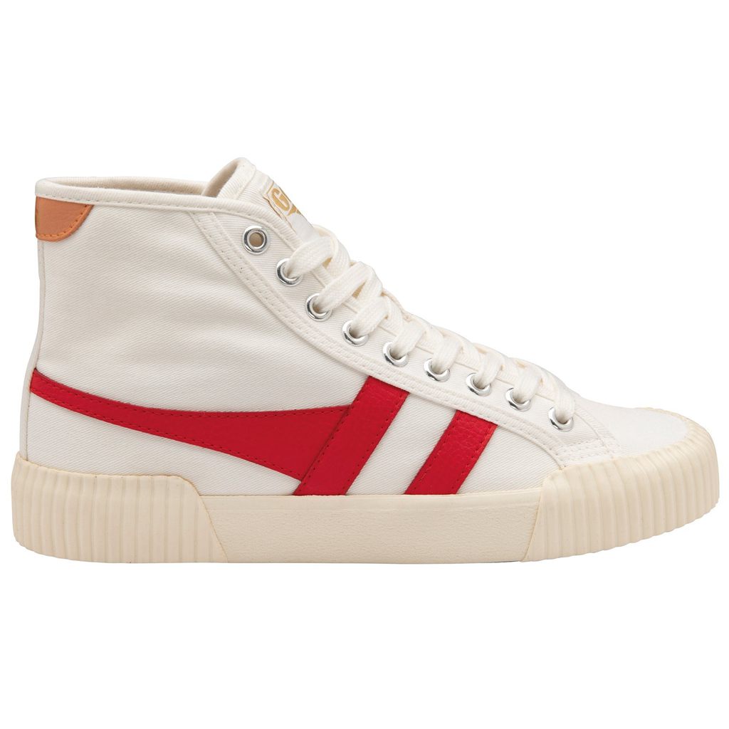Gola Vegan Classics Rally High Plimsoll Sneakers Blancas Rojas Albaricoque Colombia | 956UTORHL