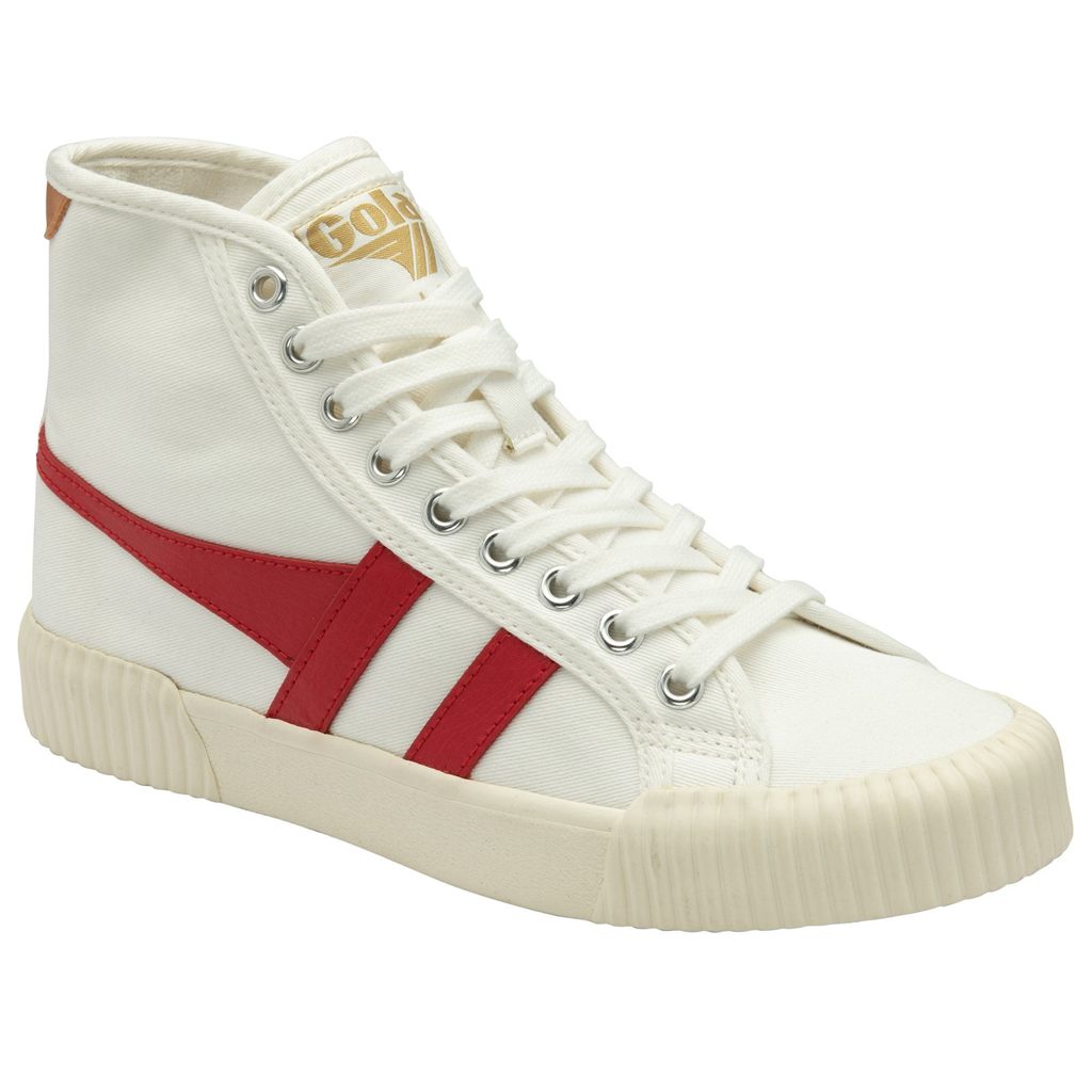 Gola Vegan Classics Rally High Plimsoll Sneakers Blancas Rojas Albaricoque Colombia | 956UTORHL