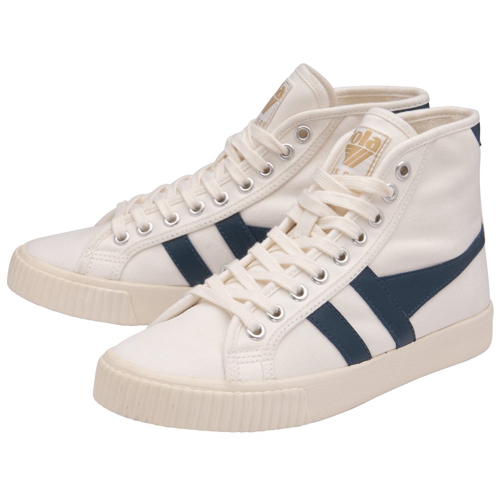 Gola Vegan Classics Tennis Mark Cox High Sneakers Blancas Azules Colombia | 654LHPXVN