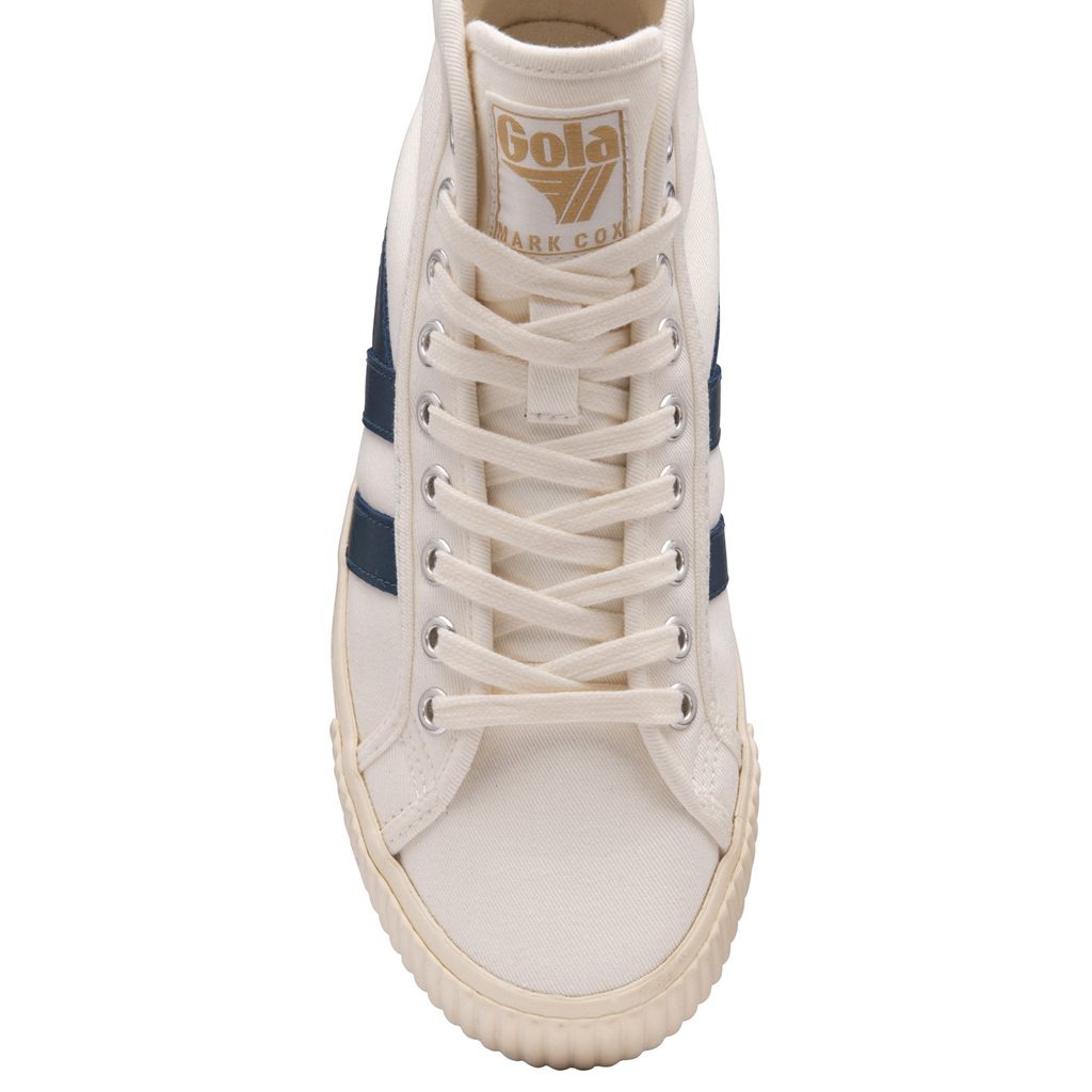 Gola Vegan Classics Tennis Mark Cox High Sneakers Blancas Azules Colombia | 654LHPXVN
