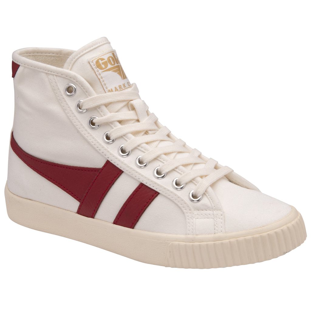 Gola Vegan Classics Tennis Mark Cox High Sneakers Blancas Rojas Oscuro Colombia | 395KRHGSP