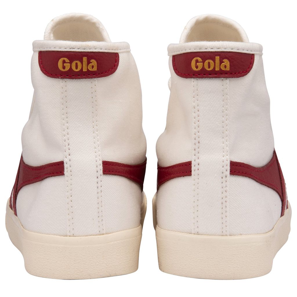 Gola Vegan Classics Tennis Mark Cox High Sneakers Blancas Rojas Oscuro Colombia | 395KRHGSP