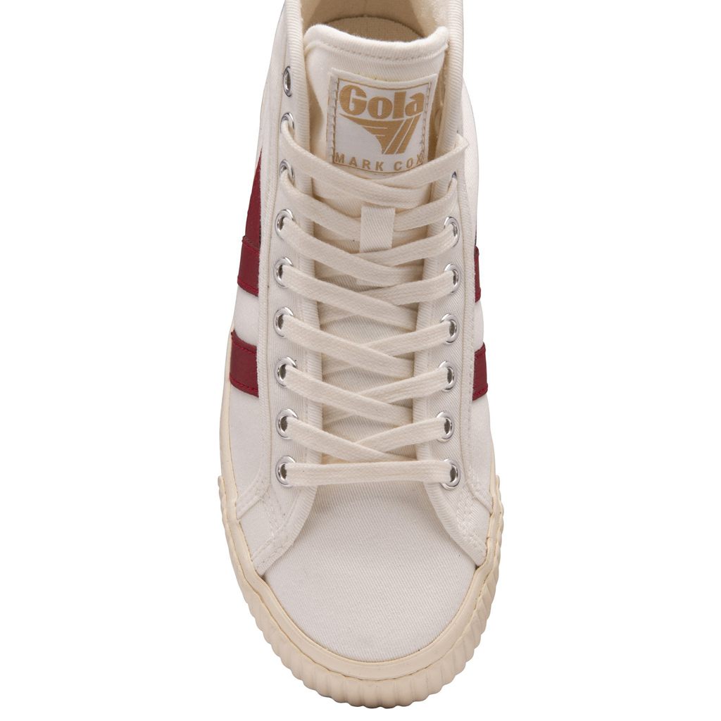 Gola Vegan Classics Tennis Mark Cox High Sneakers Blancas Rojas Oscuro Colombia | 395KRHGSP