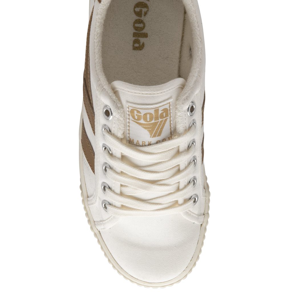 Gola Vegan Classics Tennis Mark Cox Sneakers Blancas Marrones Colombia | 805XJUGLY